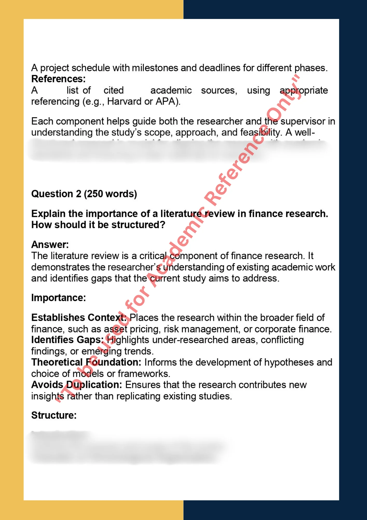 Sample Solution for - FINC7000– Finance Research Project 1